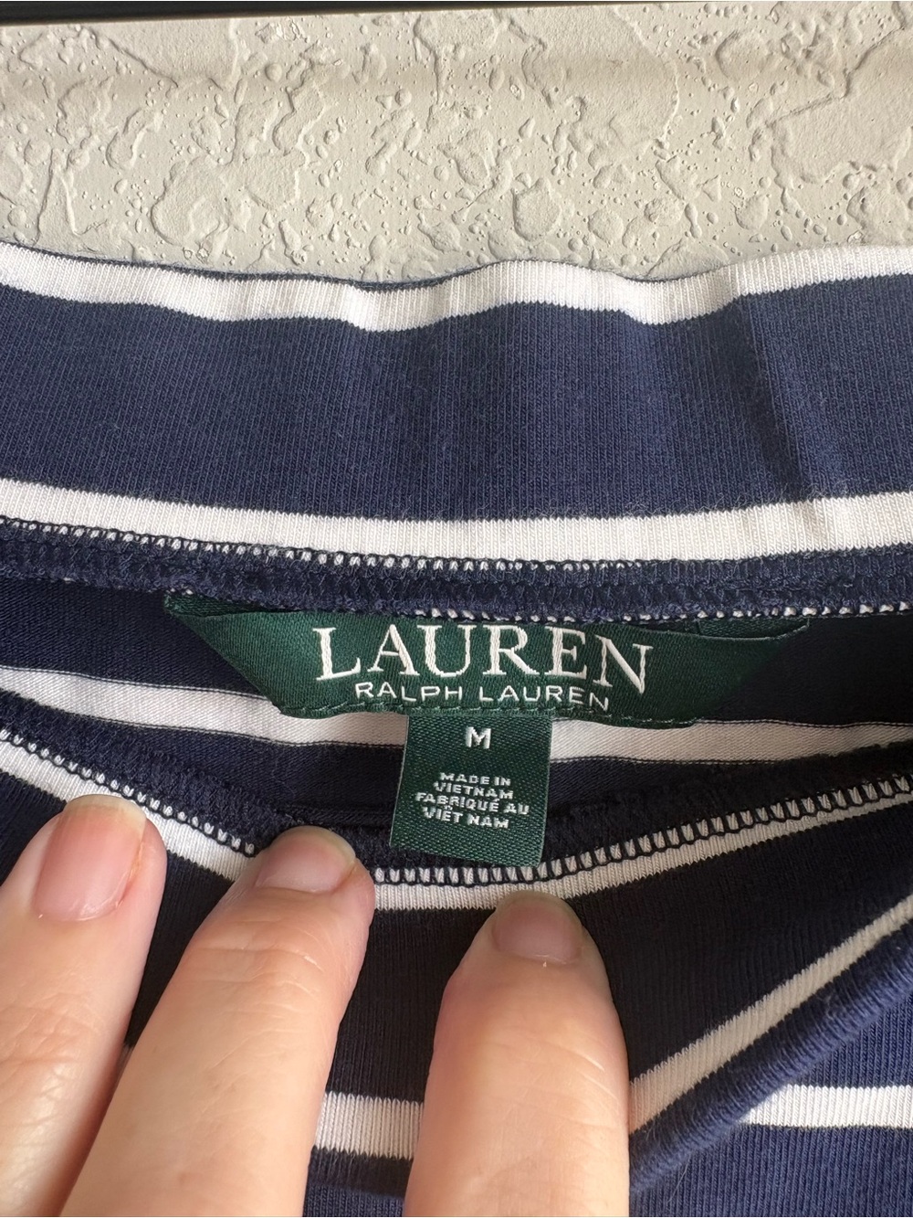 Lauren Ralph Lauren Navy White Striped Maxi Skirt Women’s Medium Pull On Nautica - Picture 4 of 5